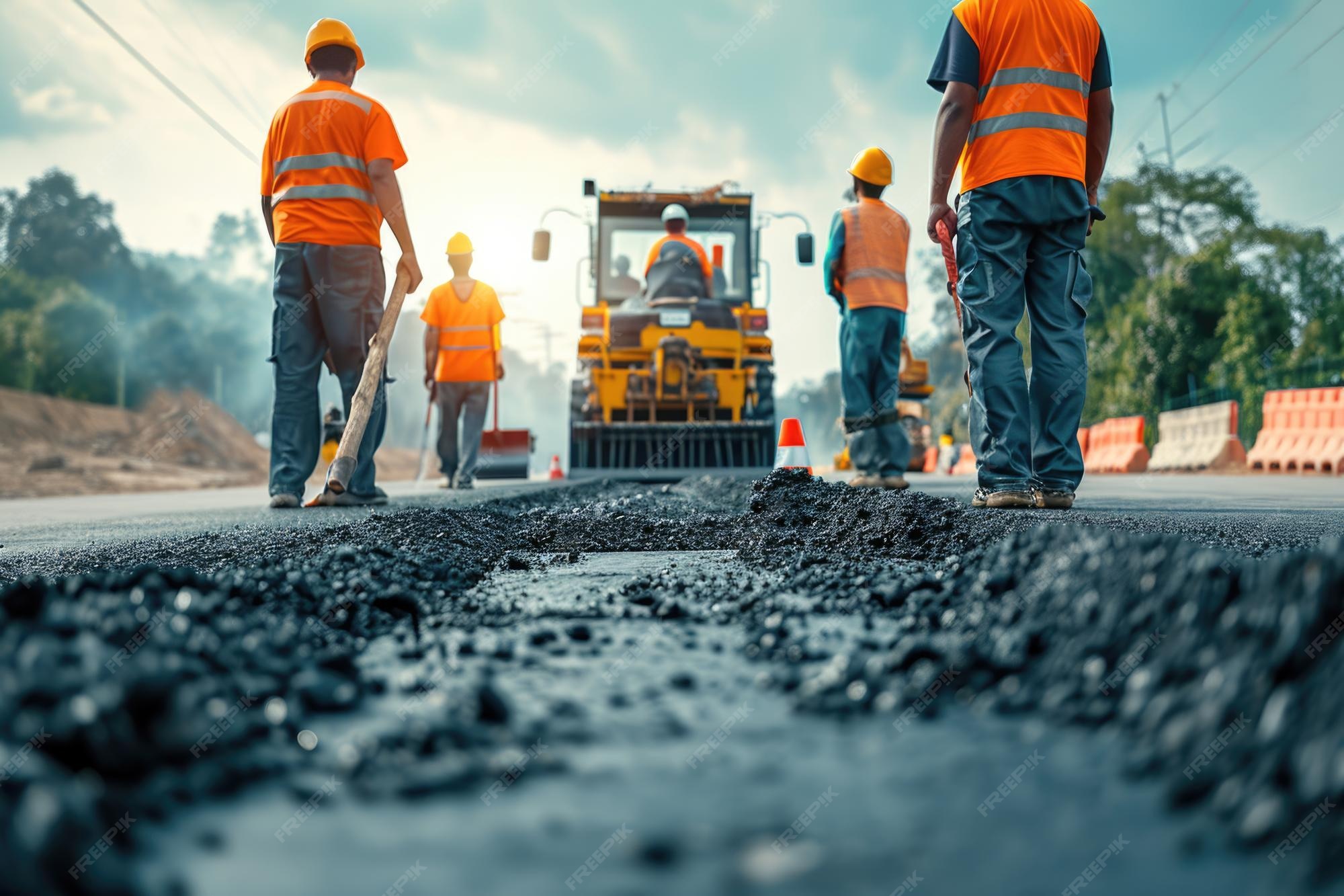 Deep utility trench excavation with heavy machinery